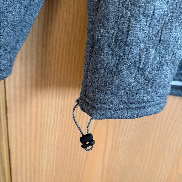 EDDIE BAUER Grey Quilted 1/4 Zip Adjustable Waist Long Sleeve Pullover Sweater - Picture 3 of 5